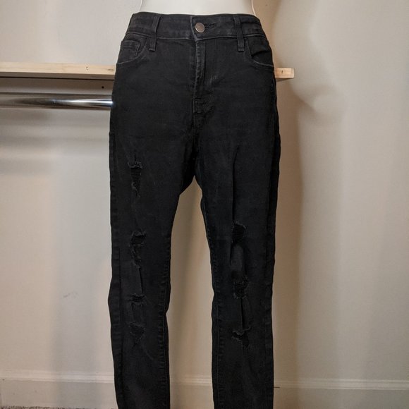 Old Navy Black Torn Rockstar Stretchy Jeans - Picture 1 of 3